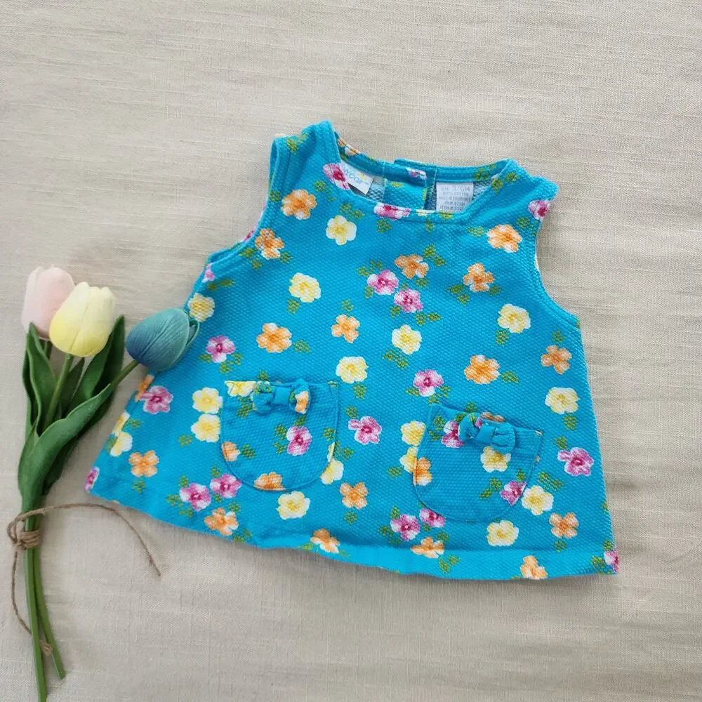 Vintage Blue Floral Top 3-12 months